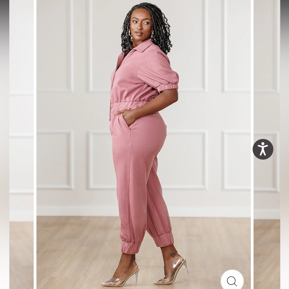 J BROOKS ARLEY SURPLICE BACK JUMPSUIT - OLD ROSE, 3XL - Picture 2 of 13